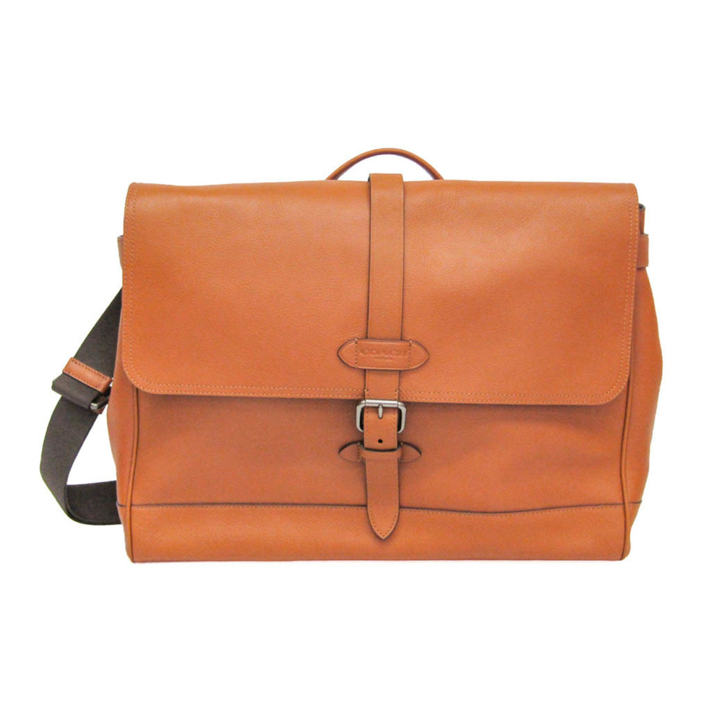 Coach Hudson Messenger F23204 Men's Leather Briefcase,Shoulder Bag Brown